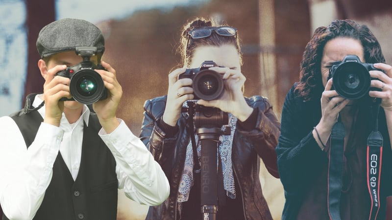 Paparazzi capturing celebrity couple